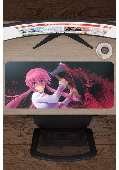 Mirai Nikki Anime V2 - 70x30 Xl Gaming Kauçuk Kaymaz Taban Mouse Pad Fare Altlığı