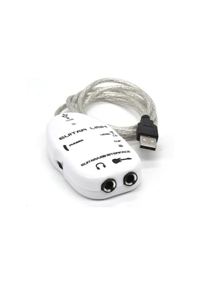 Usb Guitar Link Kablo Usb Enstrüman Kablosu 6.3 Mm Girişli Usb Ses Kartı