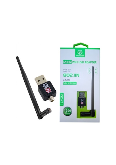 Usb 1200 Mbps Wireless Wifi Adaptör 2.4 Ghz 5 Dbı Antenli Wifi Adapter