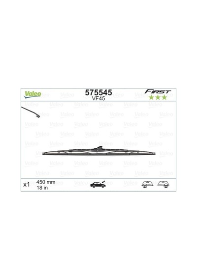 Val-575545 Silecek Süpürgesi 450mm Uyumlu Normal Tip First Üni