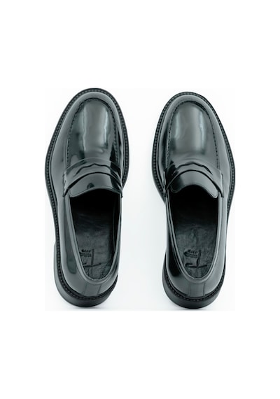 Tuna Hakiki Açma Deri Kauçuk Taban Loafer Model Erkek Ayakkabı - L2804 Siyah