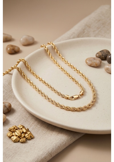 Cm Burgu Zincir Model Gold Renk 50 Cm Kadın Kolye Çr