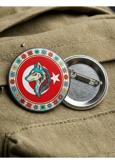 Fikart Şanlı Türk Bayrağı Ve Vatansever Özel Koleksiyonu 5'li Paket 58mm Buton Rozeti Seti Çok Renkli