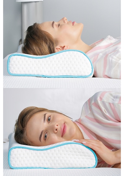 Viscofoam Küçük Boyun Destekli Ortopedik Yastık Visco Yastık 46x30x10-8cm
