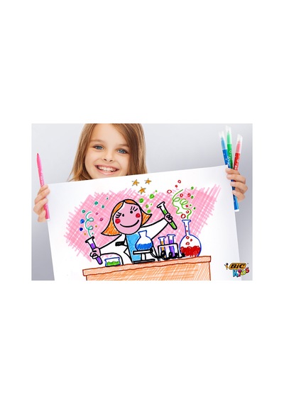 2 Adet Bıc Kıd Couleur Kecelı Kalem Pastel Renkler 12 Renk