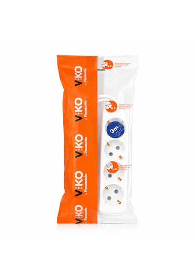 4 Lü 3 Metre Kablolu Topraklı Priz 0.12 M