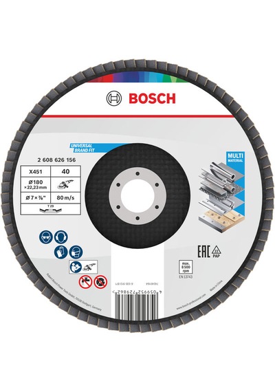 Bosch X451 Flap Disk 40k 180 Mm 15 Adet