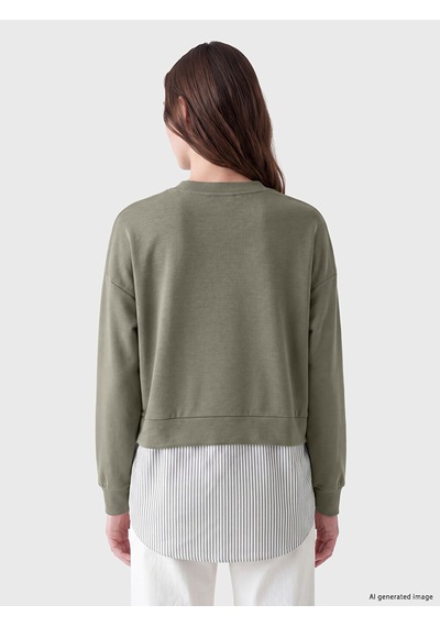 Lcw Modest Yeşil Soft Touch Kadın Sweatshirt Tunik