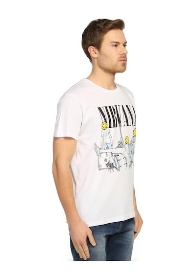 Bant Giyim - Nirvana Kurt Cobain Beyaz Erkek T-Shirt Tişört