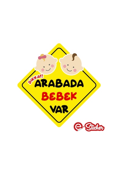 Arabada Bebek Var Oto Sticker, Araba Cam Sticker