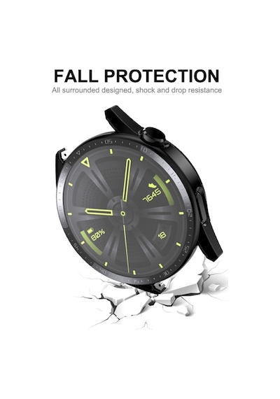 Huawei Watch Gt3 46Mm Temperli Cam Ekran Ve Kasa Koruyucu Sert Pc