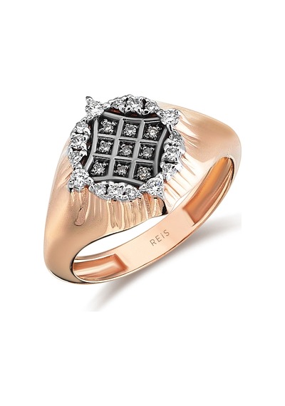 Reis Kuyumculuk T6072 Debut Band Ring Pembe Altın Yüzük