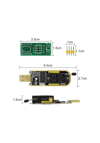 USB Bios Flash EEPROM Programlayıcı CH341A + SOIC8 SOP8 Test Klip