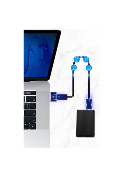 Ads-613 Usb 3.1 To Type-c 10 Gbps Gen2 Yüksek Hızlı Data Şarj Çevirici Dönüştürücü Adaptör Siya