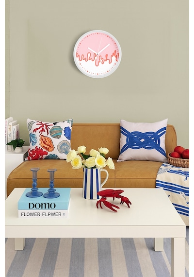 Modern Tasarım Duvar Saati - 35cm - Önü Camlı Beyaz Kasa - Sessiz Mekanizma-jh0404 Beyaz