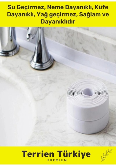 Duş Pvc Lavabo Küvet Tezgah Kenar Banyo Mutfak Pencere 3,2 Mt Su Sızdırmaz Geçirmez Yalıtım Bant