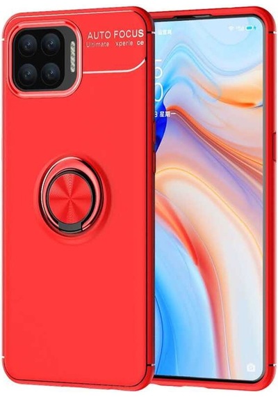 Oppo Reno 4 Lite Kılıf Yüzüklü Magnetli Ravel Case
