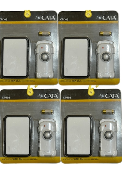 Cata Ct-103 Kablosuz Kapı Zili Siyah Kenarlı 4 Adet