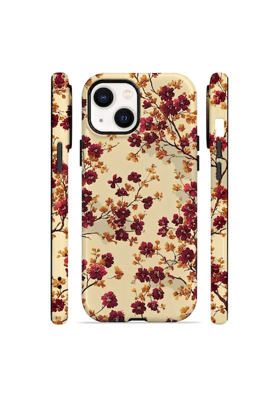 Velvoria Valestra Bordo Kır Çiçeği Apple iPhone Uyumlu 15 Darbe Korumalı Kılıf Valestra Select - Bordo Kır Çiçeği