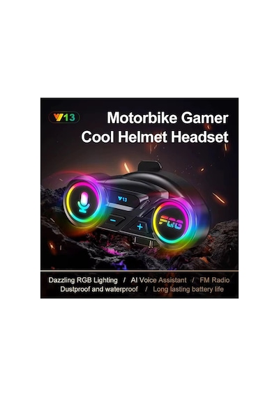 Y13 Motor Kask Kulaklık Rgb Modlu Radyolu Motosiklet Kulaklık 5.3 Bluetooth Intercom Najmaddin