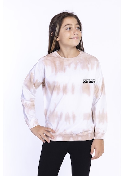 Toontoy Kız Çocuk Batik Desenli Sweatshirt Kahverengi