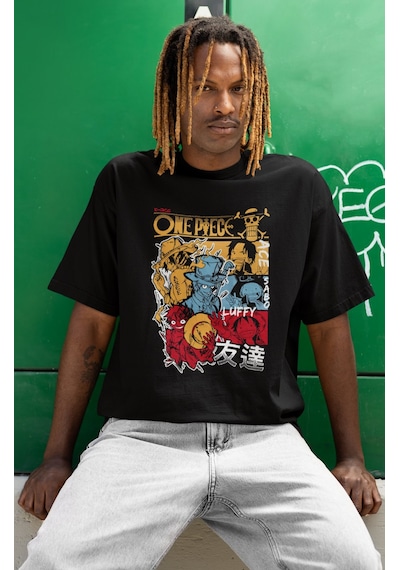 One Piece Karakterler Portgas D. Ace Sabo Monkey D. Luffy Baskılı Siyah