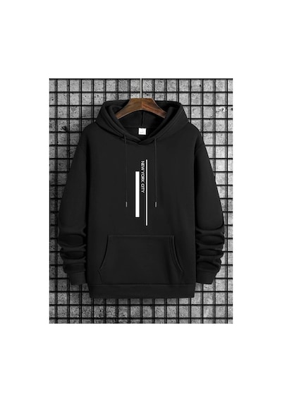 Medinenur New York City Kapüşonlu Sweatshırt Siyah