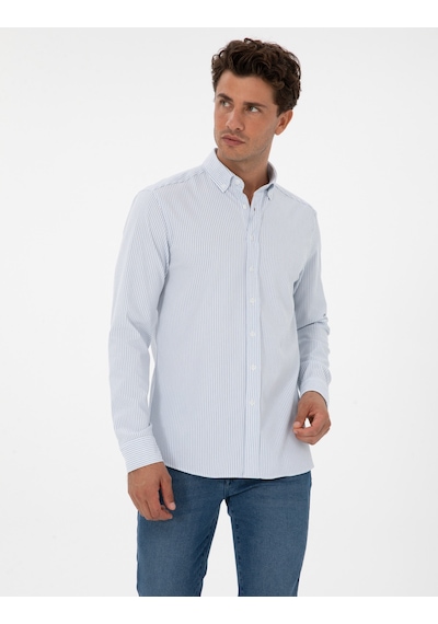 Pierre Cardin Erkek İndigo Gömlek Desenli 50311396-vr028 İndigo