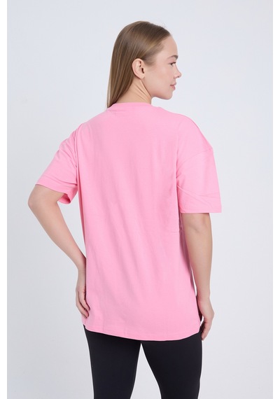 Velvoria Unisex Oversize Basic Pembe T-shirt