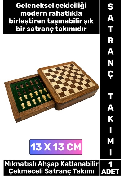 Satranç Özel Model Aile Ev Arkadaş Hediye Cafe Kamp Piknik Zeka Strateji Beceri Geliştirici Eğlence