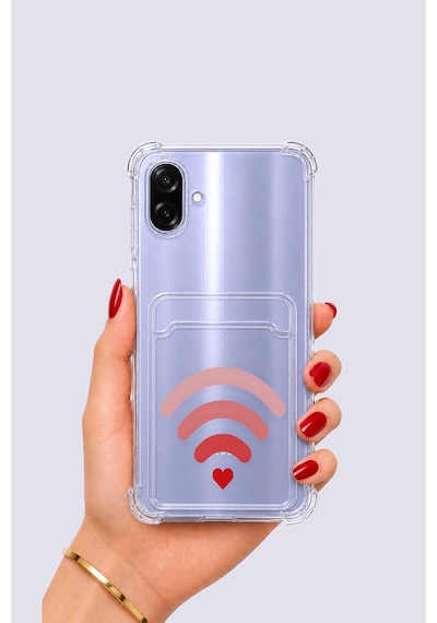 Samsung Galaxy  Uyumlu,  A07 Kartlıklı Aşk Sinyali Desenli Kılıf Mavi