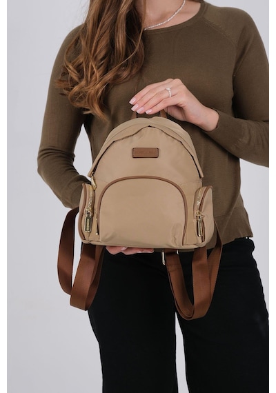 Silver Polo Sp1208 Kadın Sırt Çantası Saten Vizon-camel