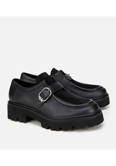 Hotiç Kadın Deri Siyah Toka Detaylı Günlük Loafer 01ayh318360a100 01ayh318360a100 Siyah
