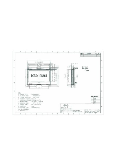 2.2 Inch I2c Iıc Gm12864 V2.0 Mavi Glcd Modül St7567s Dc 3.3v