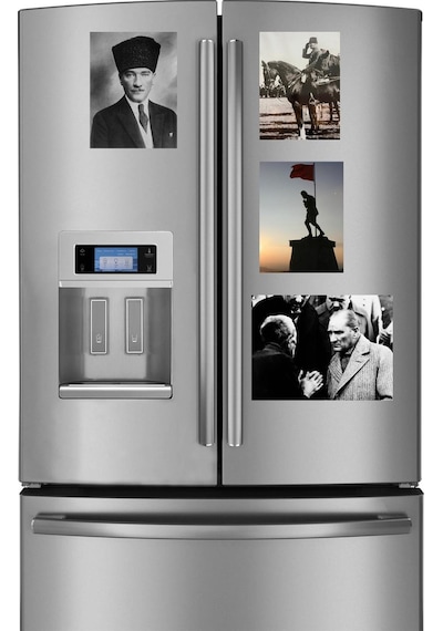 Atatürk Resimli Buzdolabı Süsü Magnet 4 Adet 19,5 X 14,5
