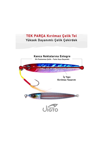 Jig, Zoka, Suni Yem, Glow Uv Metal Jig, 60gr 10cm Jıgto Tide 60