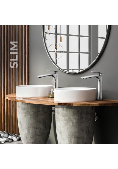 Newarc Slim Çanak Tipi Krom Lavabo Bataryası 121001 Krom