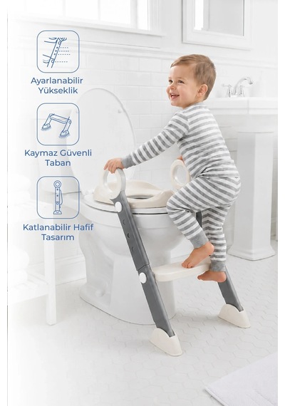 Babyjem Basamaklı Katlanır Klozet Adaptörü Kum Beji