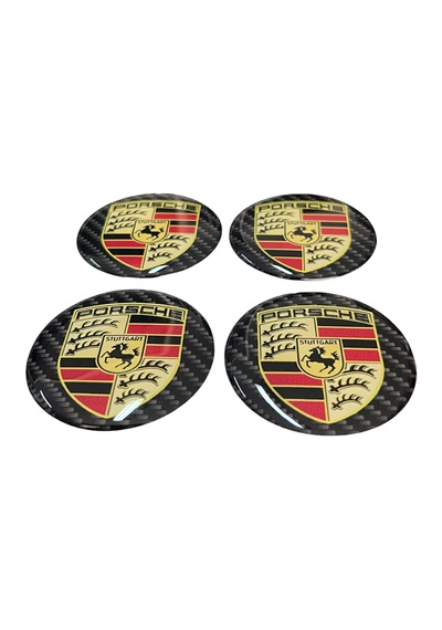 Porsche Jant Göbeği 4 Lü Oto Universal Jant Göbeği Damla Etiket 3d Jant Arması Damla Sticker Seti Çok Renkli