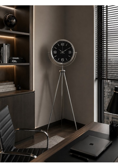 Krom Elegance 150 X 45 Cm Metal Tripod Ayaklı Saat Diğer
