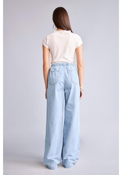 Defacto Wıde Leg Yüksek Bel Mavi Jean Pantolon I0051ax26hsnm85 İndigo-nm85