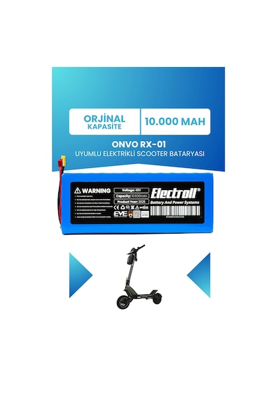 Onvo Rx-01 Uyumlu Batarya Standart Kapasite 48v 10.000mah Elektrikli Scooter Bataryası Çok Renkli
