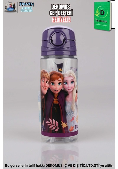 Dekomus Cep Defteri İle Yeni Sezon Lisanslı Frozen Elsa 500 Ml Trıtan Matara Altın