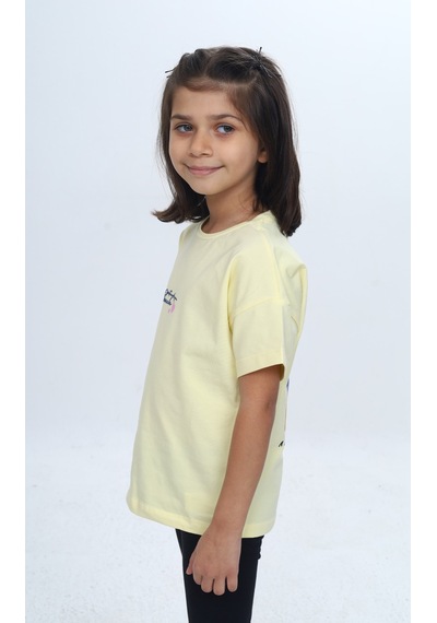 Toontoy Kids Toontoy Kız Çocuk Baskılı Bisiklet Yaka Kısa Kollu Tişört 24977 Açık Sarı Toontoy Kids Toontoy Kız Çocuk Baskılı Bisiklet Yaka Kısa Kollu Tişört 24977 Açık Sarı