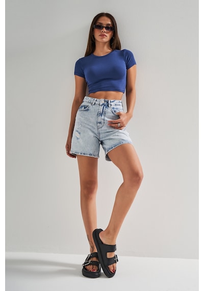 Itsbasic Kadın Mavi Renk Diana 12s5-3 Mom Fit Midi Boy Lazer Detaylı Yırtık %100 Koton Denim Şort Mavi 12s5-3 Itsbasic Kadın Mavi Renk Diana 12s5-3 Mom Fit Midi Boy Lazer Detaylı Yırtık %100 Koton Denim Şort Mavi 12s5-3