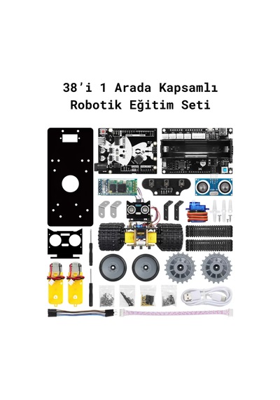 Arduino Robot Araba Kiti 2wd Paletli 38in1 Stem Eğitim Seti Bluetooth Kontrollü Programlanabilir