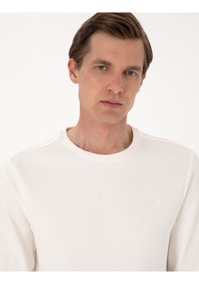 Pierre Cardin Erkek Ekru Sweatshirt 50314978-vr019 Ekru