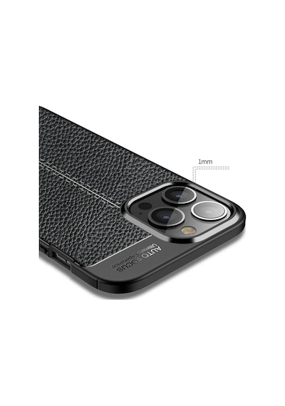 Smcase Apple Uyumlu iPhone 13 Pro Max Kılıf Deri Dokulu Silikon