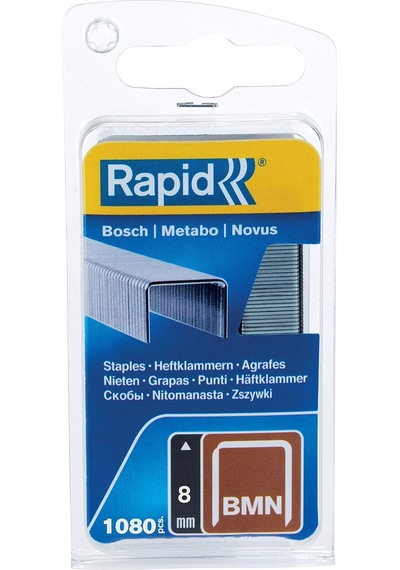 Zımba Teli Tip Bmn, 8 Mm Zımba Teli, 1.080 Adet, Bosch, Metabo Ve Novus El Ve Elektrikli Zımba İçin İnce Tel Klipsler