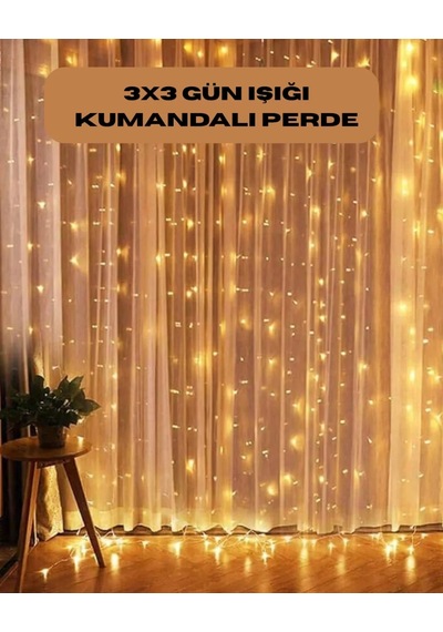 8 Fonksiyonlu Uzaktan Kumandalı Günışığı Perde Peri Led Dekoratif Işık Çok Renkli